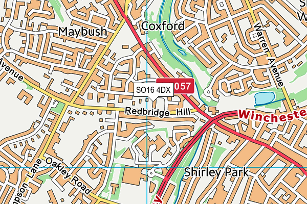 SO16 4DX map - OS VectorMap District (Ordnance Survey)