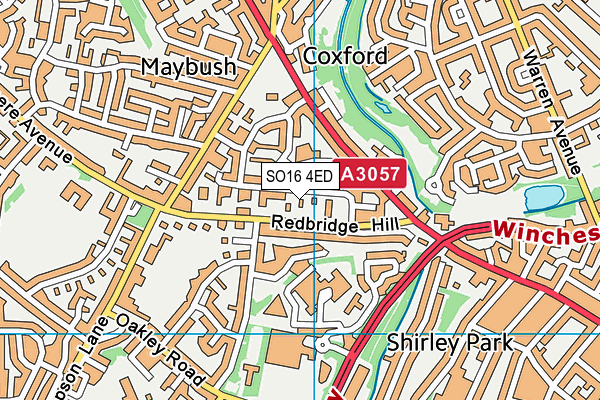 SO16 4ED map - OS VectorMap District (Ordnance Survey)