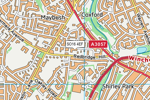 SO16 4EF map - OS VectorMap District (Ordnance Survey)