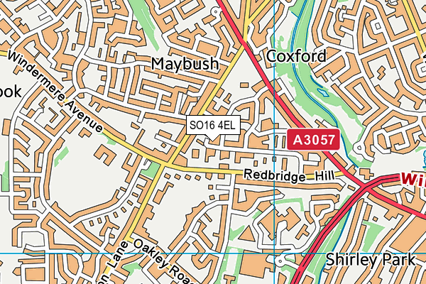 SO16 4EL map - OS VectorMap District (Ordnance Survey)