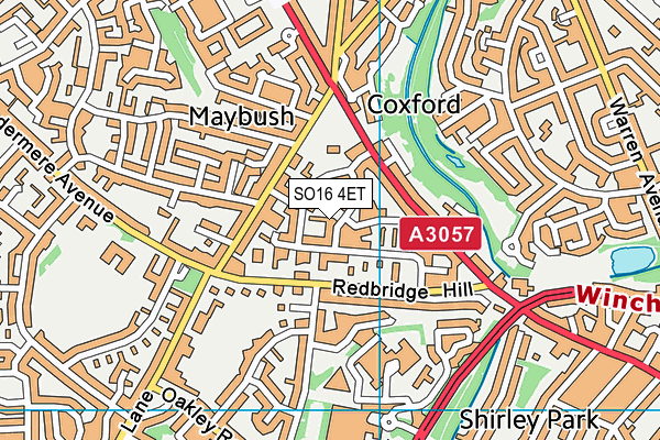 SO16 4ET map - OS VectorMap District (Ordnance Survey)