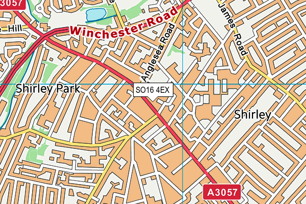 SO16 4EX map - OS VectorMap District (Ordnance Survey)