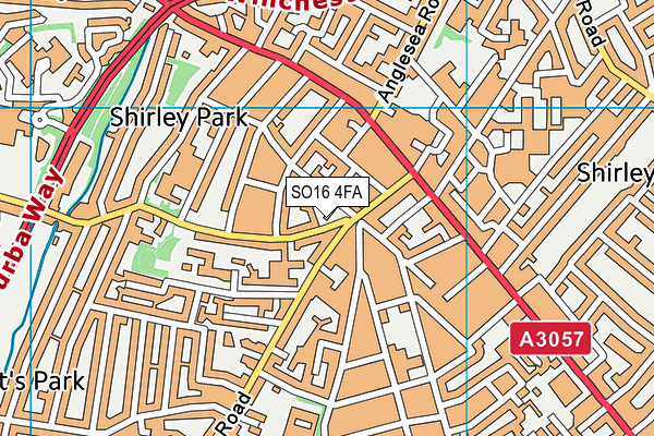 SO16 4FA map - OS VectorMap District (Ordnance Survey)