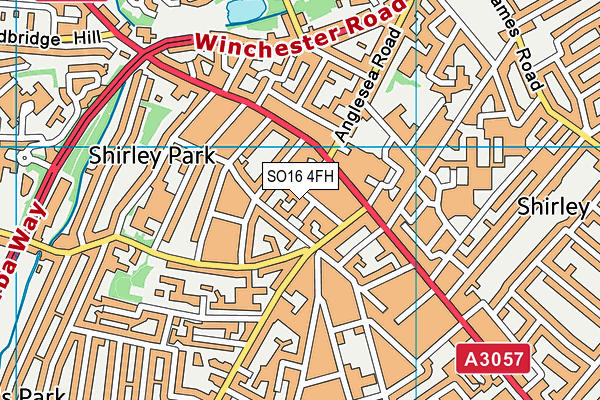 SO16 4FH map - OS VectorMap District (Ordnance Survey)