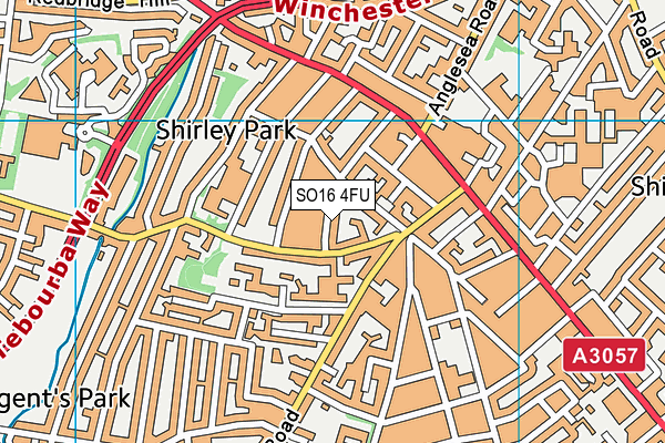SO16 4FU map - OS VectorMap District (Ordnance Survey)
