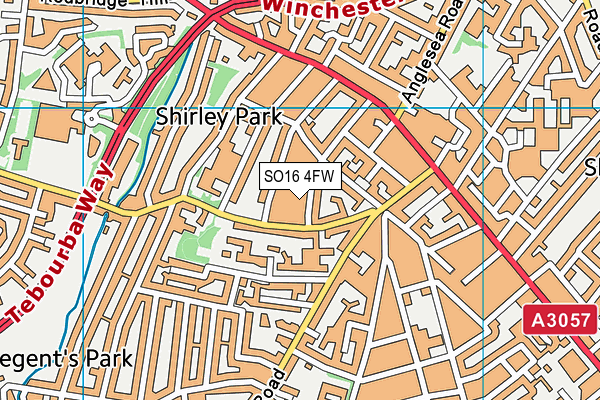 SO16 4FW map - OS VectorMap District (Ordnance Survey)
