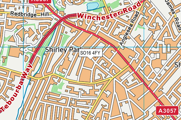 SO16 4FY map - OS VectorMap District (Ordnance Survey)