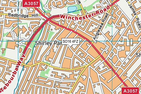 SO16 4FZ map - OS VectorMap District (Ordnance Survey)