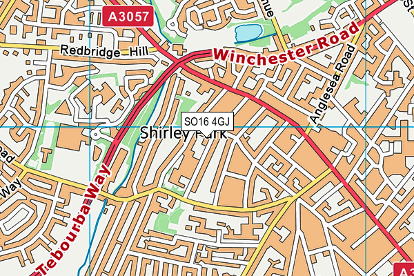 SO16 4GJ map - OS VectorMap District (Ordnance Survey)