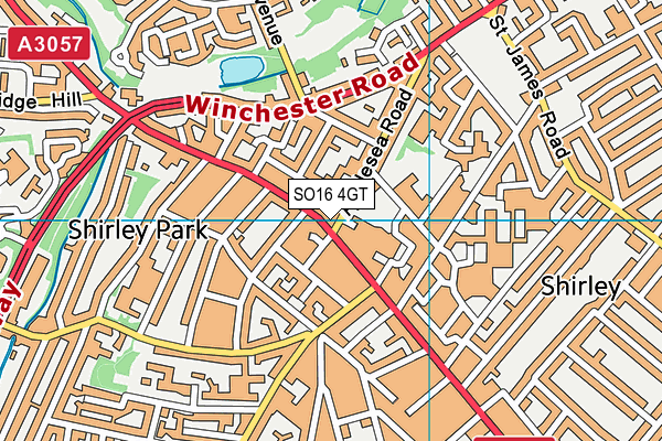 SO16 4GT map - OS VectorMap District (Ordnance Survey)