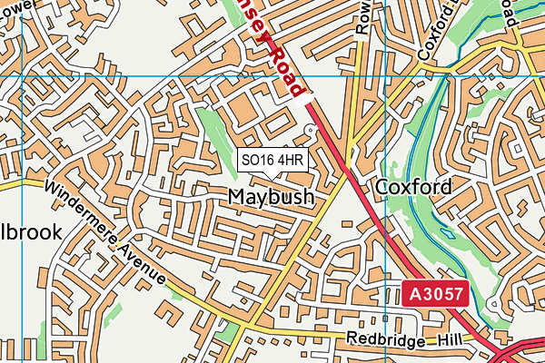 SO16 4HR map - OS VectorMap District (Ordnance Survey)