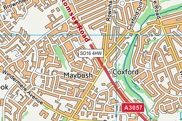 SO16 4HW map - OS VectorMap District (Ordnance Survey)