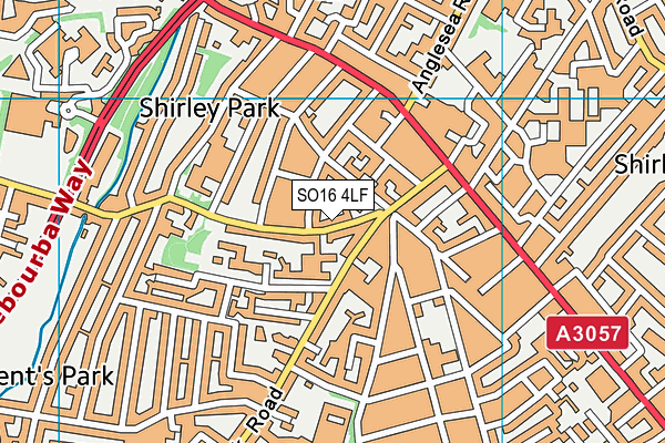 SO16 4LF map - OS VectorMap District (Ordnance Survey)