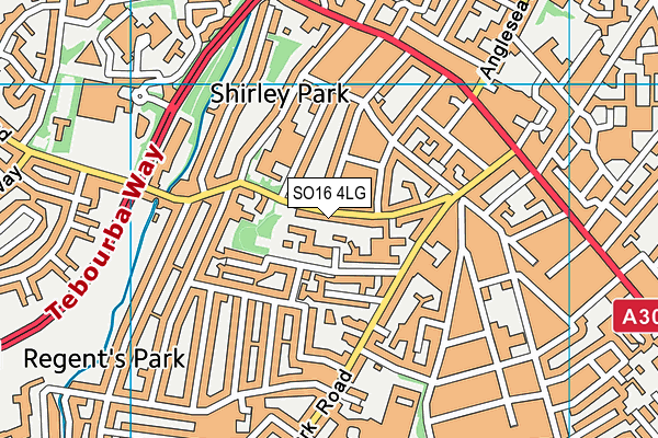 SO16 4LG map - OS VectorMap District (Ordnance Survey)