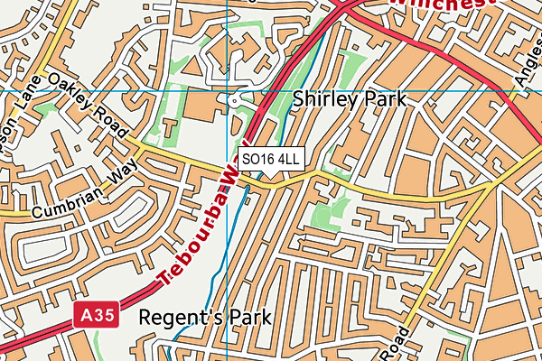 SO16 4LL map - OS VectorMap District (Ordnance Survey)