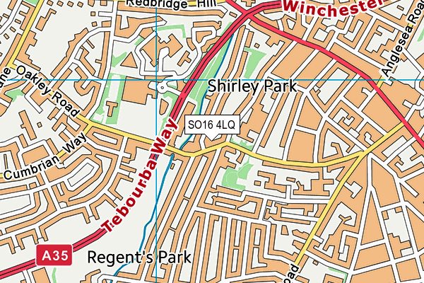 SO16 4LQ map - OS VectorMap District (Ordnance Survey)