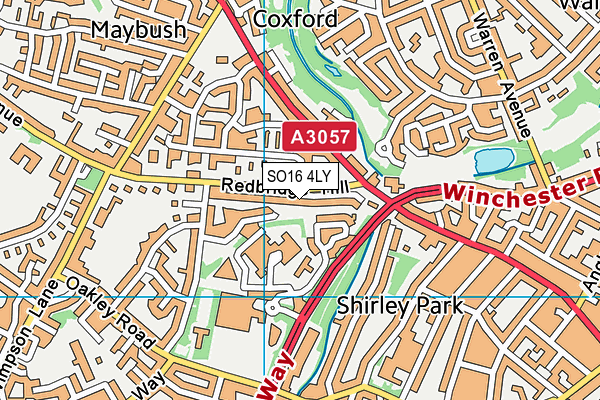 SO16 4LY map - OS VectorMap District (Ordnance Survey)