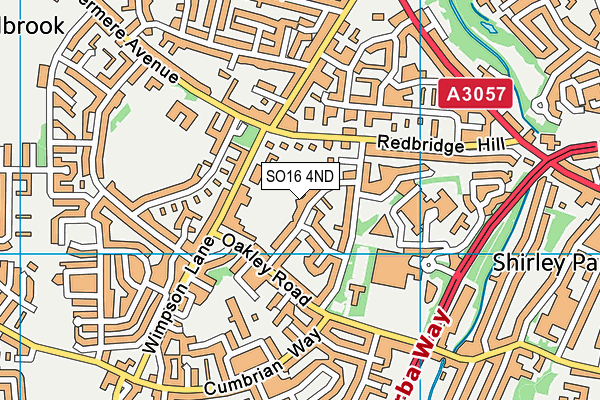 SO16 4ND map - OS VectorMap District (Ordnance Survey)