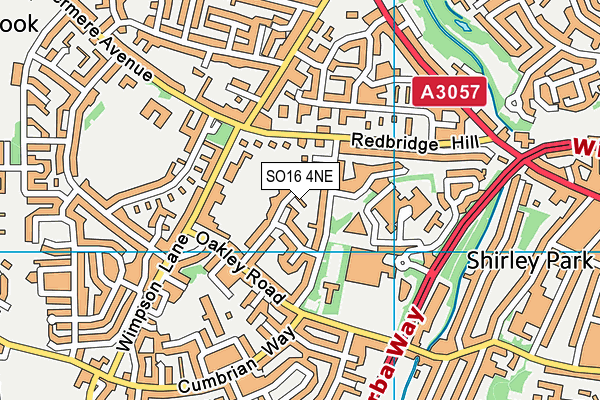 SO16 4NE map - OS VectorMap District (Ordnance Survey)