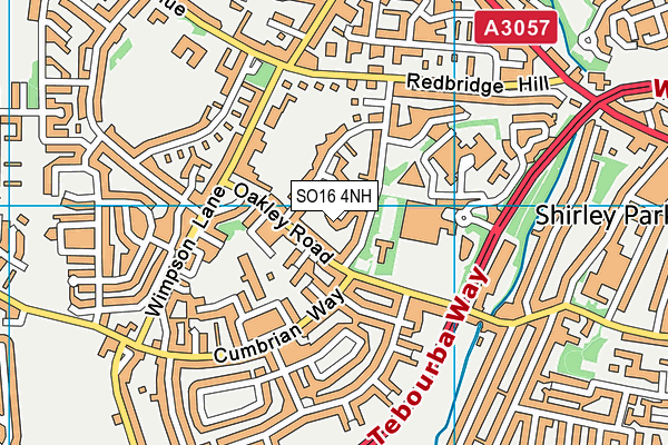 SO16 4NH map - OS VectorMap District (Ordnance Survey)