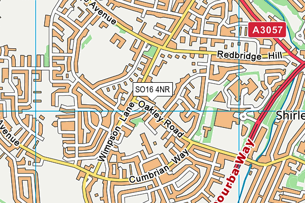 SO16 4NR map - OS VectorMap District (Ordnance Survey)