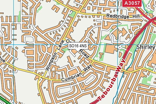 SO16 4NS map - OS VectorMap District (Ordnance Survey)