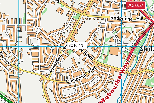 SO16 4NT map - OS VectorMap District (Ordnance Survey)