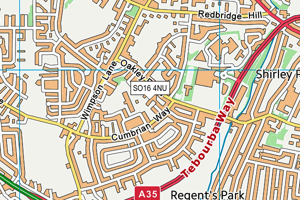 SO16 4NU map - OS VectorMap District (Ordnance Survey)