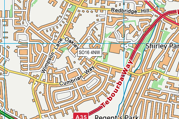 SO16 4NW map - OS VectorMap District (Ordnance Survey)