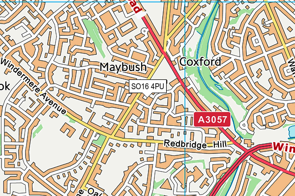 SO16 4PU map - OS VectorMap District (Ordnance Survey)