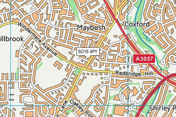 SO16 4PY map - OS VectorMap District (Ordnance Survey)