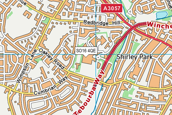 SO16 4QE map - OS VectorMap District (Ordnance Survey)