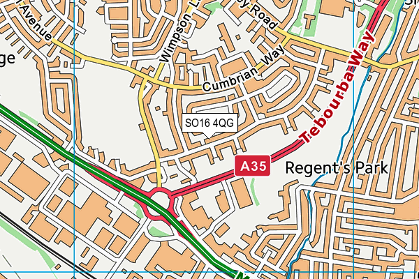 SO16 4QG map - OS VectorMap District (Ordnance Survey)