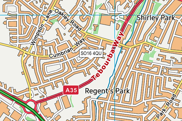 SO16 4QU map - OS VectorMap District (Ordnance Survey)