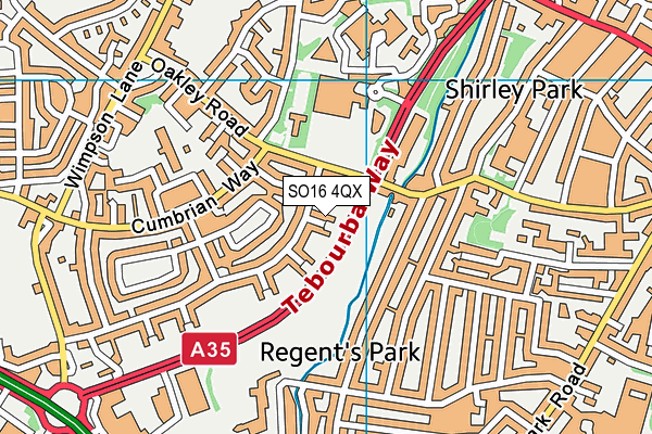 SO16 4QX map - OS VectorMap District (Ordnance Survey)