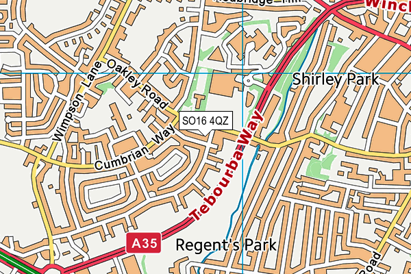 SO16 4QZ map - OS VectorMap District (Ordnance Survey)