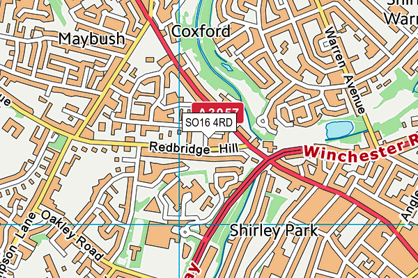 SO16 4RD map - OS VectorMap District (Ordnance Survey)