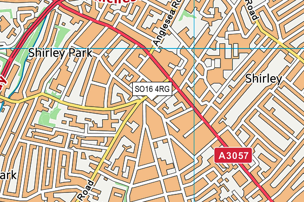 SO16 4RG map - OS VectorMap District (Ordnance Survey)
