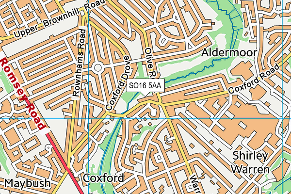 SO16 5AA map - OS VectorMap District (Ordnance Survey)