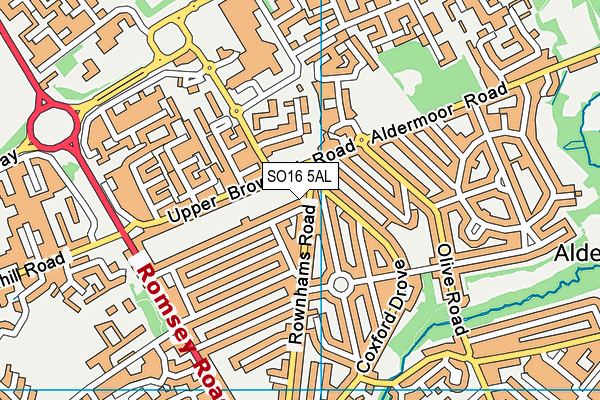 SO16 5AL map - OS VectorMap District (Ordnance Survey)