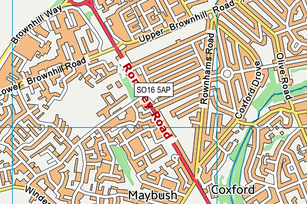 SO16 5AP map - OS VectorMap District (Ordnance Survey)