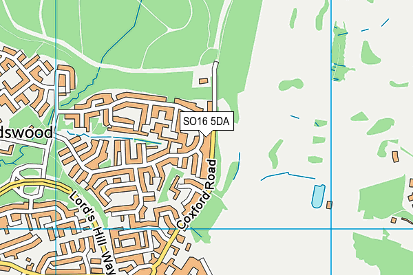 SO16 5DA map - OS VectorMap District (Ordnance Survey)