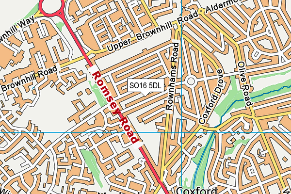 SO16 5DL map - OS VectorMap District (Ordnance Survey)