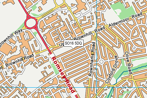 SO16 5DQ map - OS VectorMap District (Ordnance Survey)