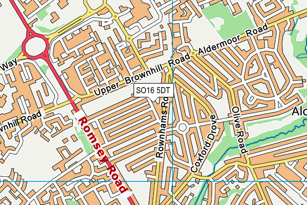 SO16 5DT map - OS VectorMap District (Ordnance Survey)