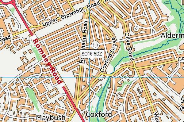 SO16 5DZ map - OS VectorMap District (Ordnance Survey)