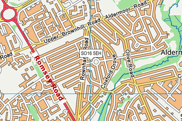 SO16 5EH map - OS VectorMap District (Ordnance Survey)