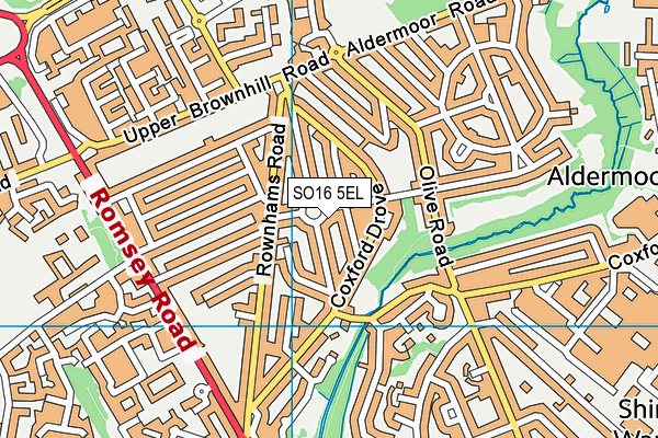 SO16 5EL map - OS VectorMap District (Ordnance Survey)