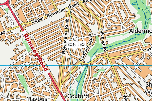 SO16 5EQ map - OS VectorMap District (Ordnance Survey)