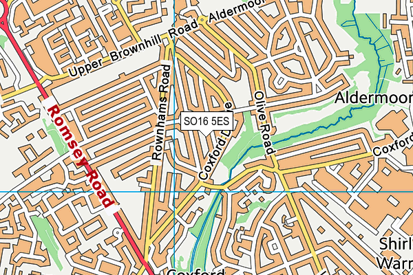 SO16 5ES map - OS VectorMap District (Ordnance Survey)